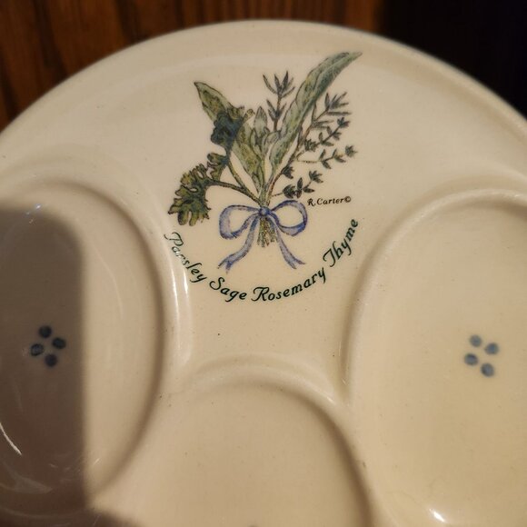 Vintage Devil Egg Tray Parsley, Sage, Rosemary and Thyme Theme - Picture 2 of 4